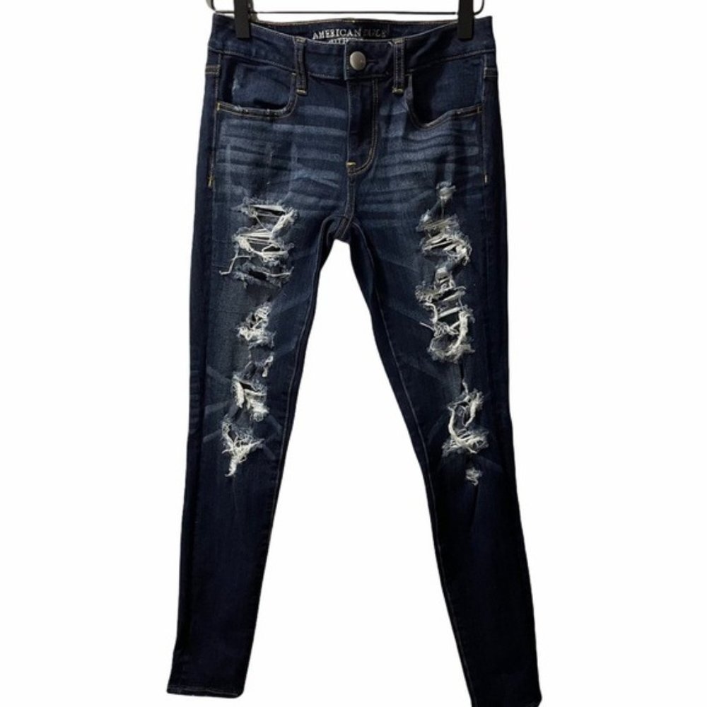 American Eagle 360 Super Stretch Skinny Distressed Denim Jeggings